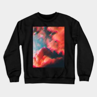 Glitched candy pink clouds Crewneck Sweatshirt